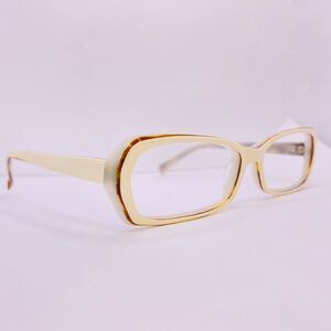 SEE Eyeglasses Frames Italy 971 Col. B546D 54 [] 14 135 White Cream Woodgrain